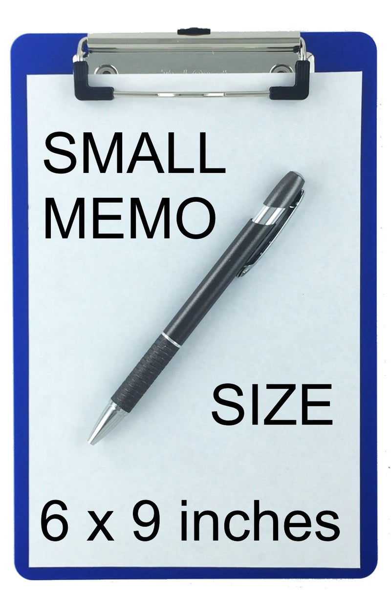 Trade Quest Memo Clipboard 6'' x 9'' Low Profile Clip Plastic (6-Pack) (Dark Blue) - Image 2